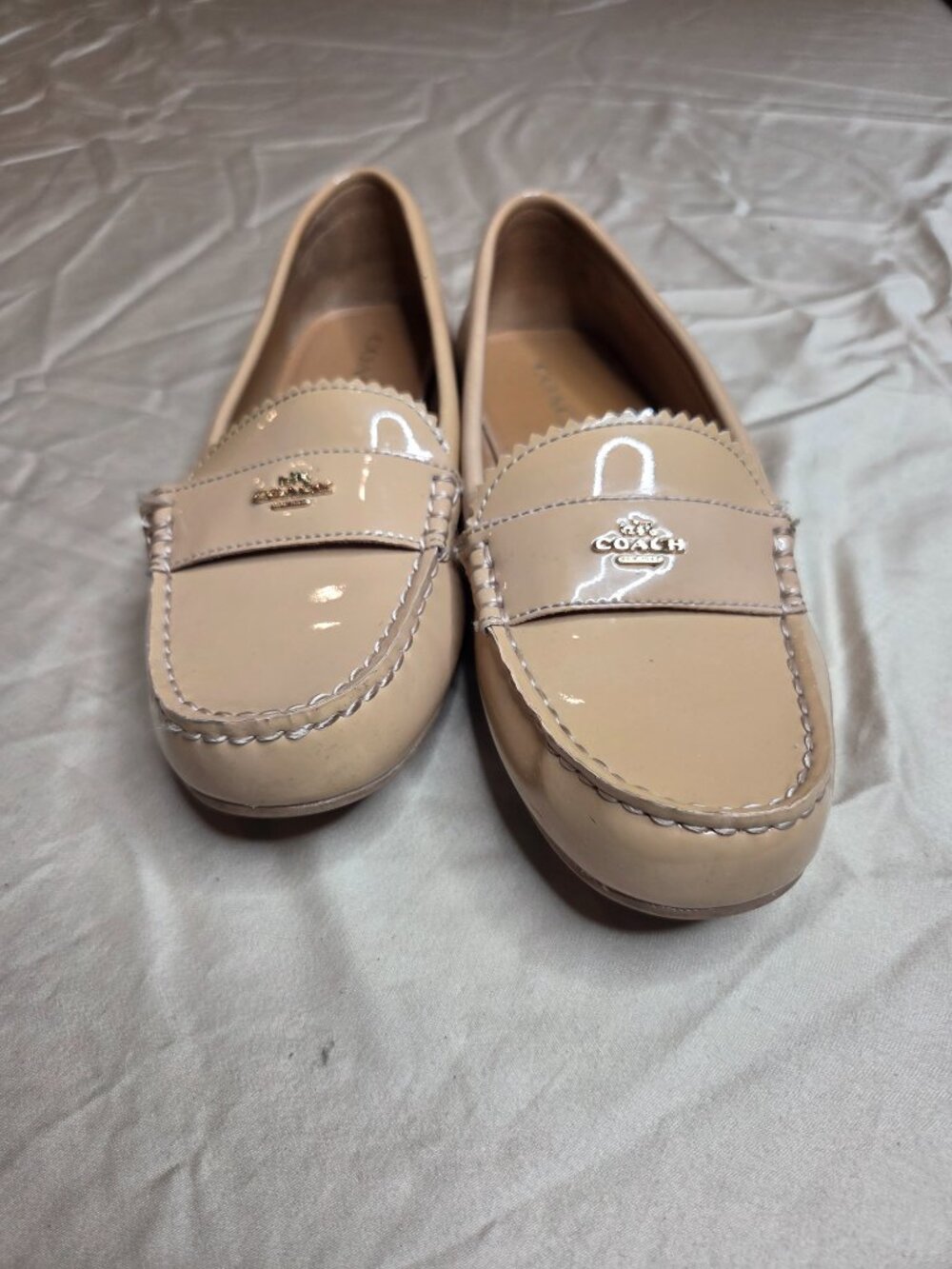 Women's Coach Odette Patent Leather Loafer Tan US 8.5 - Picture 6 of 14